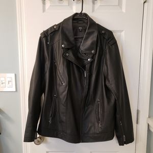 Ellos, sz 24, Black Vegan Leather Jacket